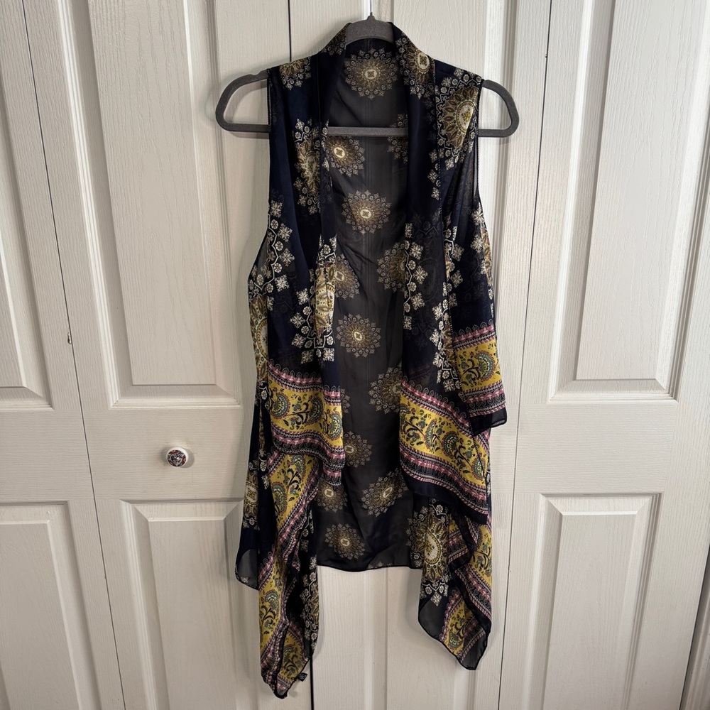 SAX semi sheer paisley kimono cardigan one size